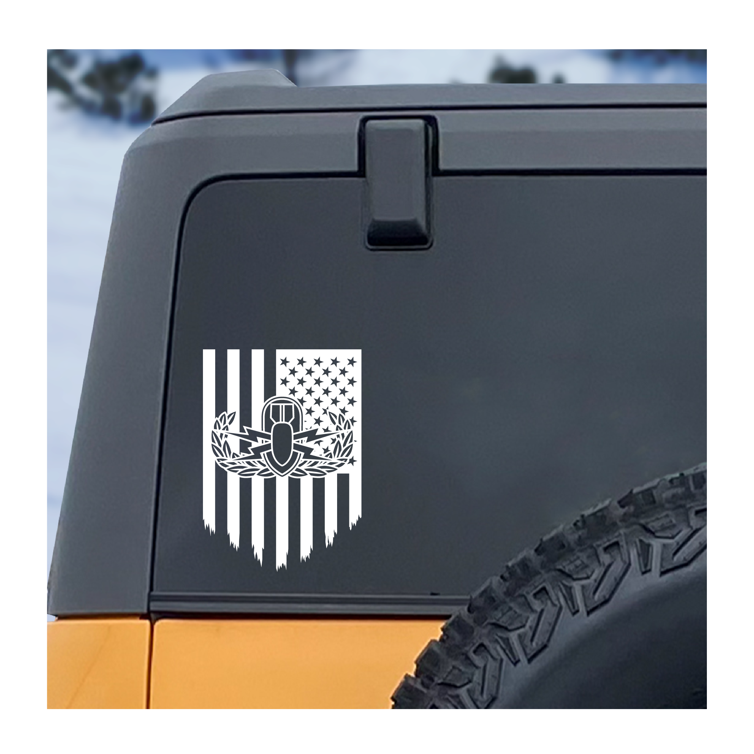 EOD Tattered Flag Viny Decal