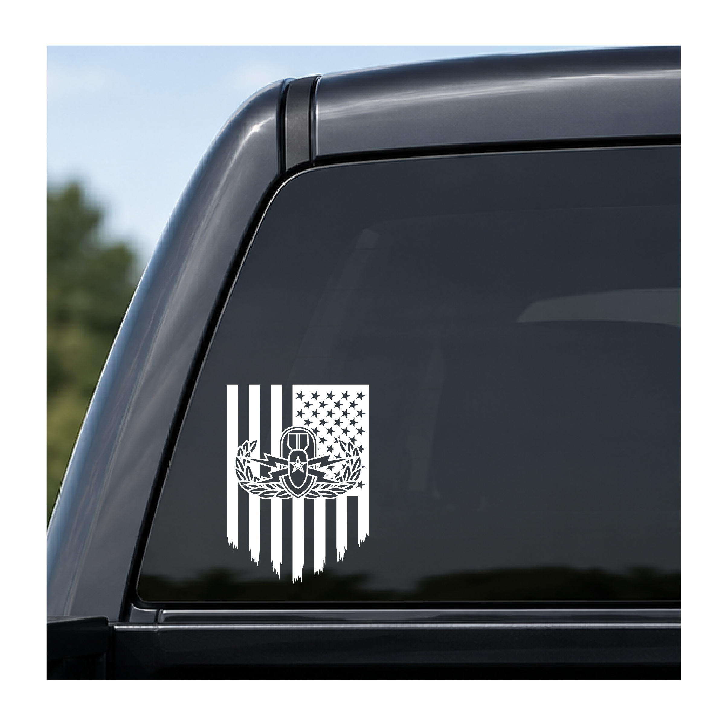 EOD Tattered Flag Viny Decal