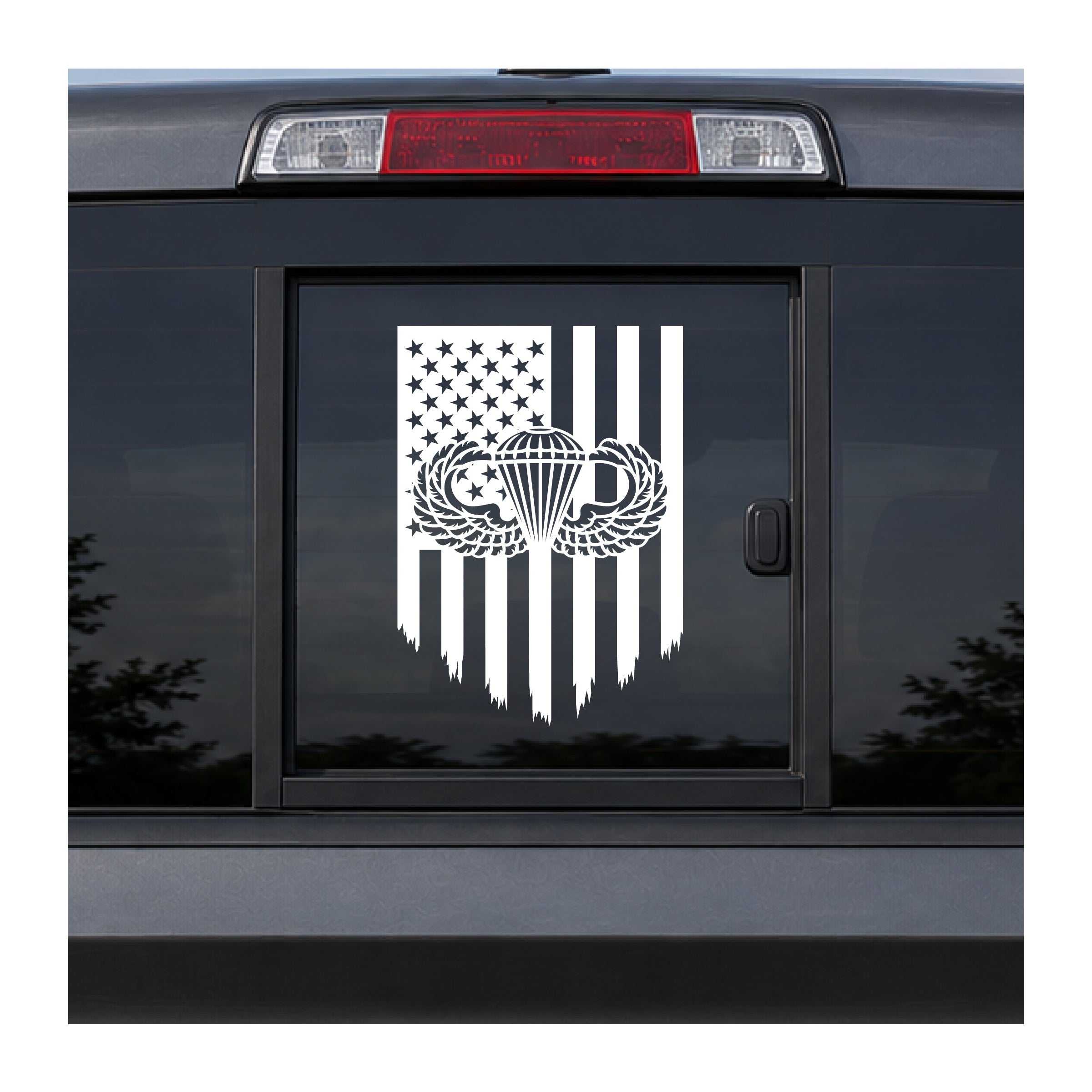 Airborne Tattered Flag Viny Decal