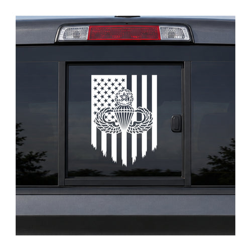 Airborne Tattered Flag Viny Decal