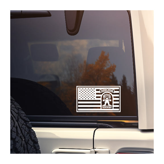 509th Infantry Geronimo in US Flag Vinyl Decal