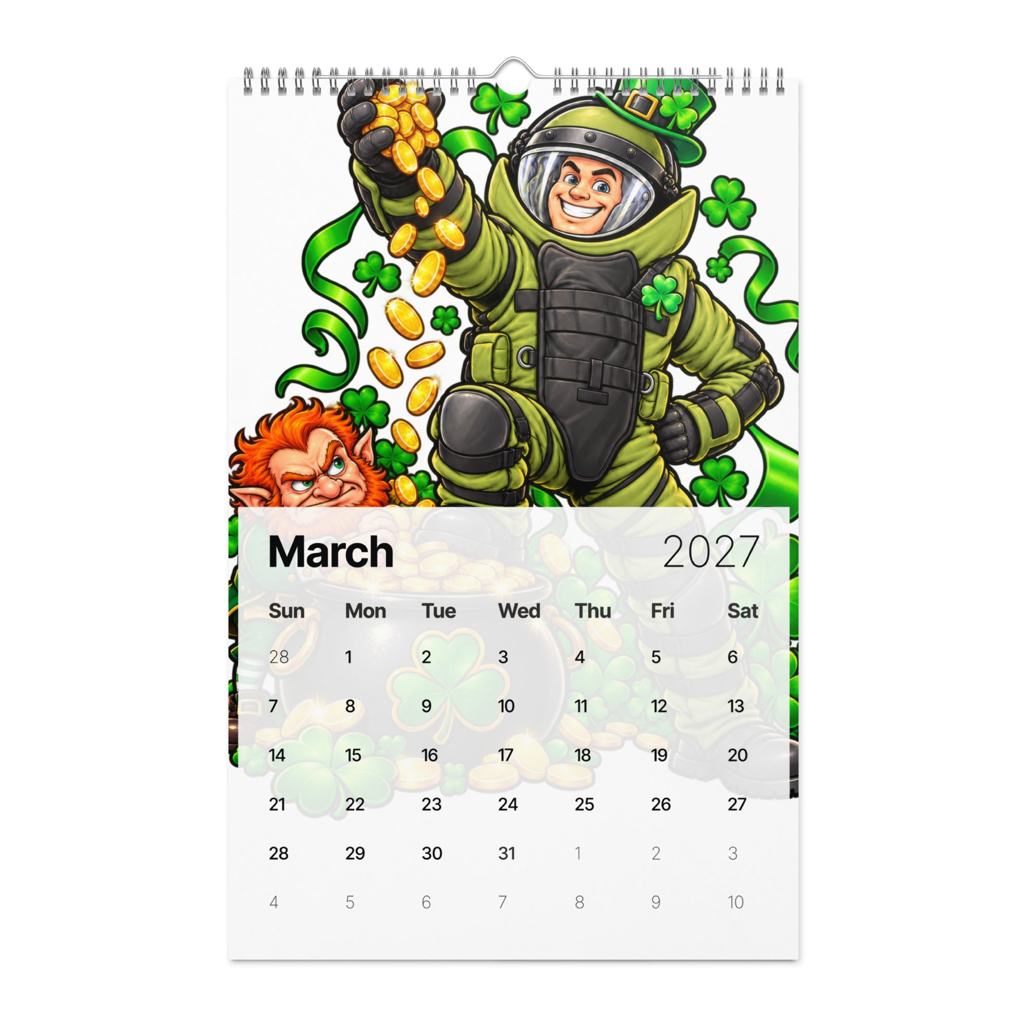 Bomb Suit caricature 2027 wall calendar