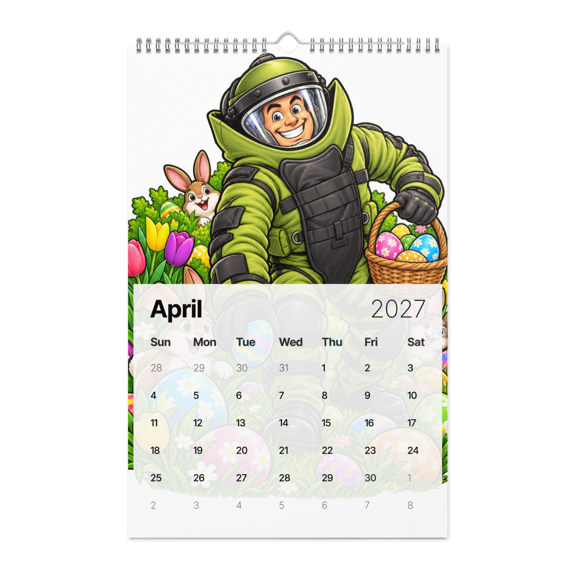 Bomb Suit caricature 2027 wall calendar