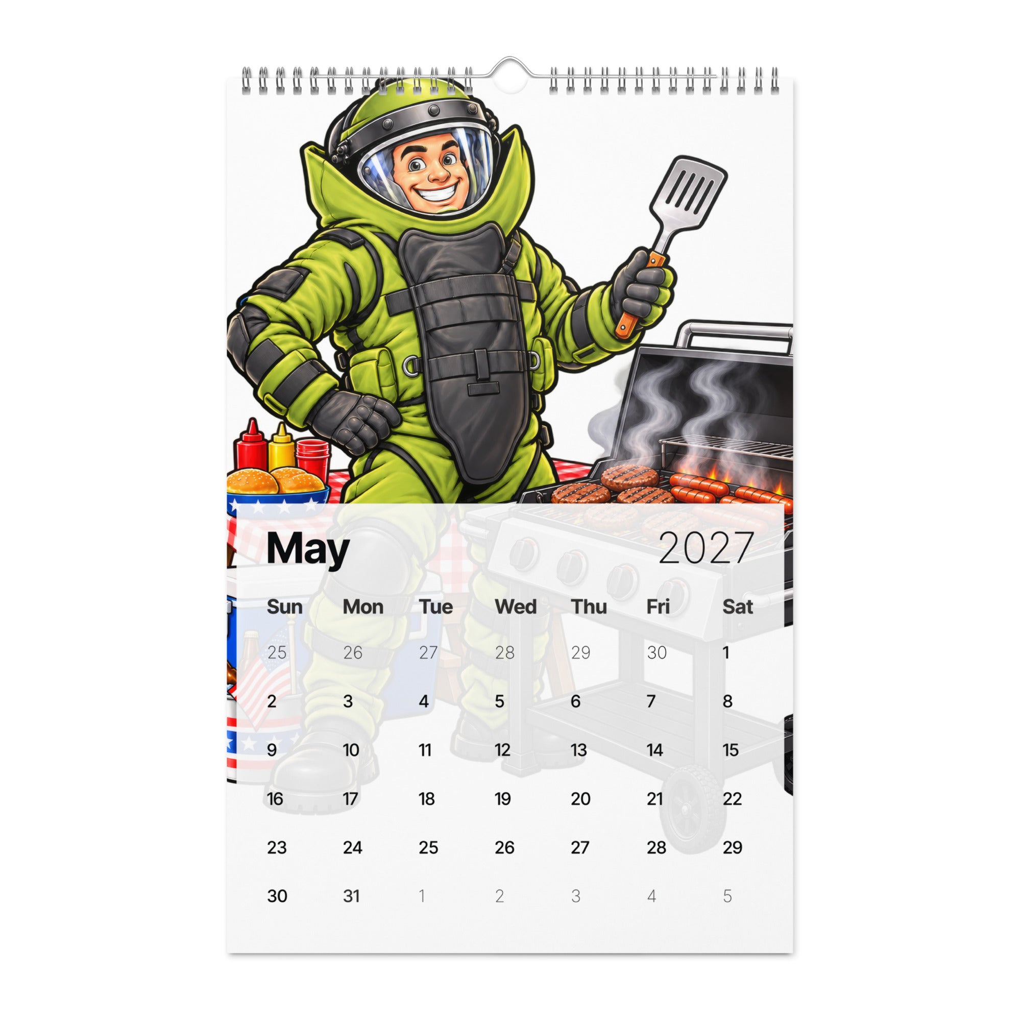 Bomb Suit caricature 2027 wall calendar