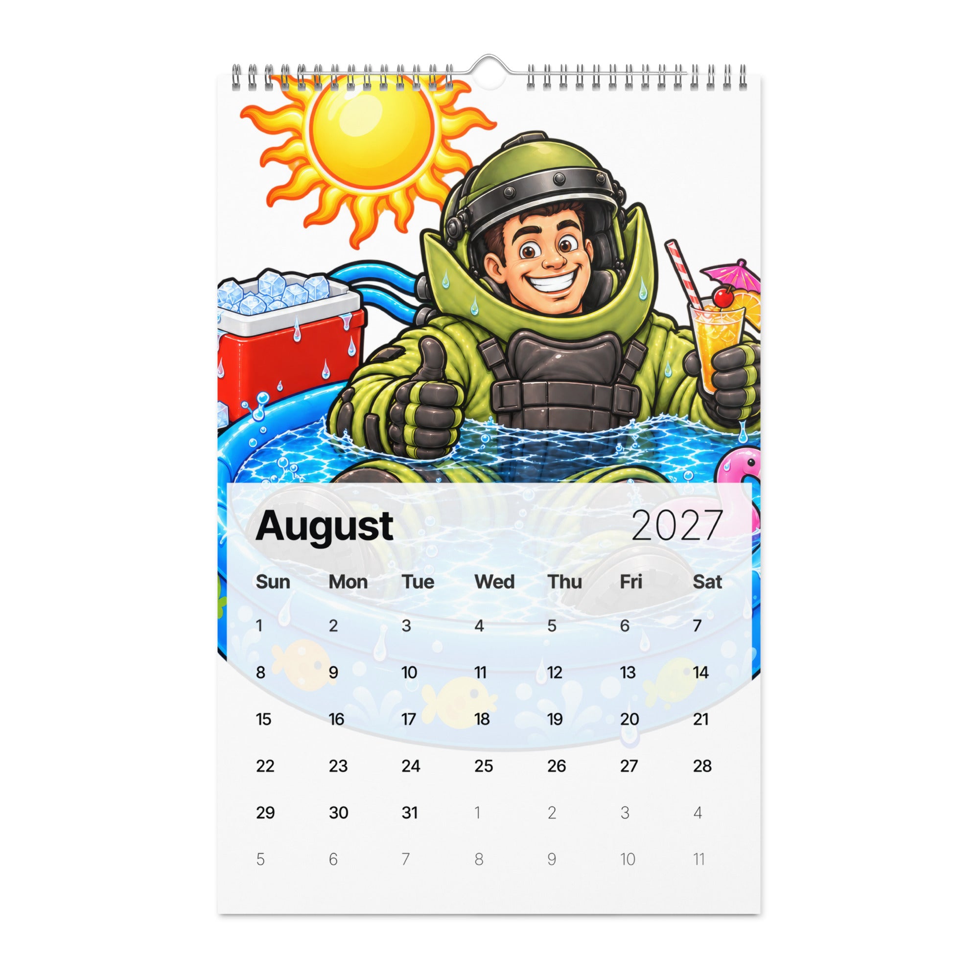 Bomb Suit caricature 2027 wall calendar
