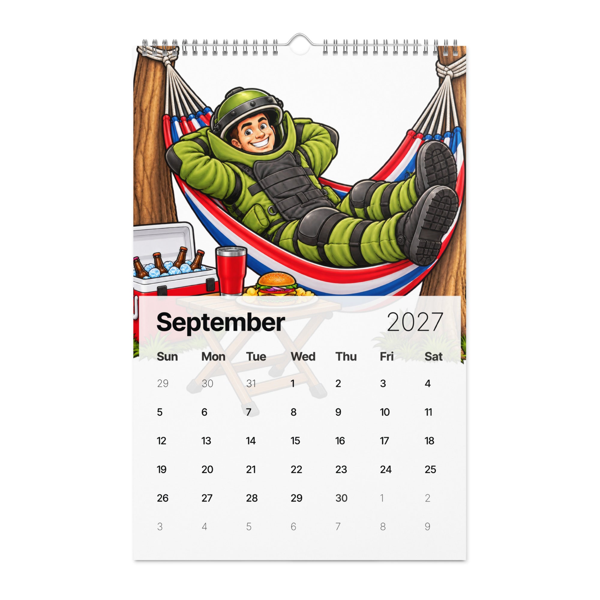 Bomb Suit caricature 2027 wall calendar