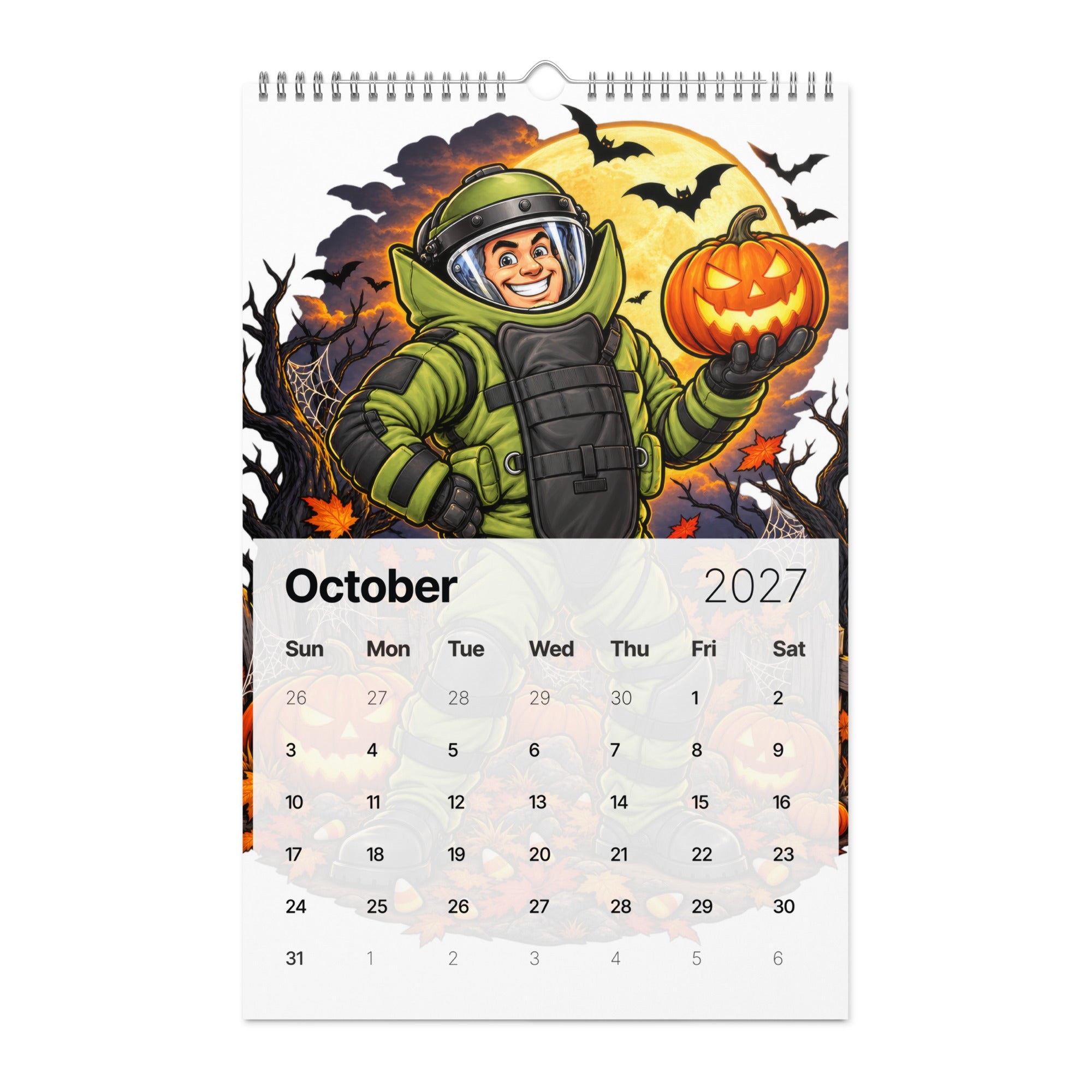 Bomb Suit caricature 2027 wall calendar