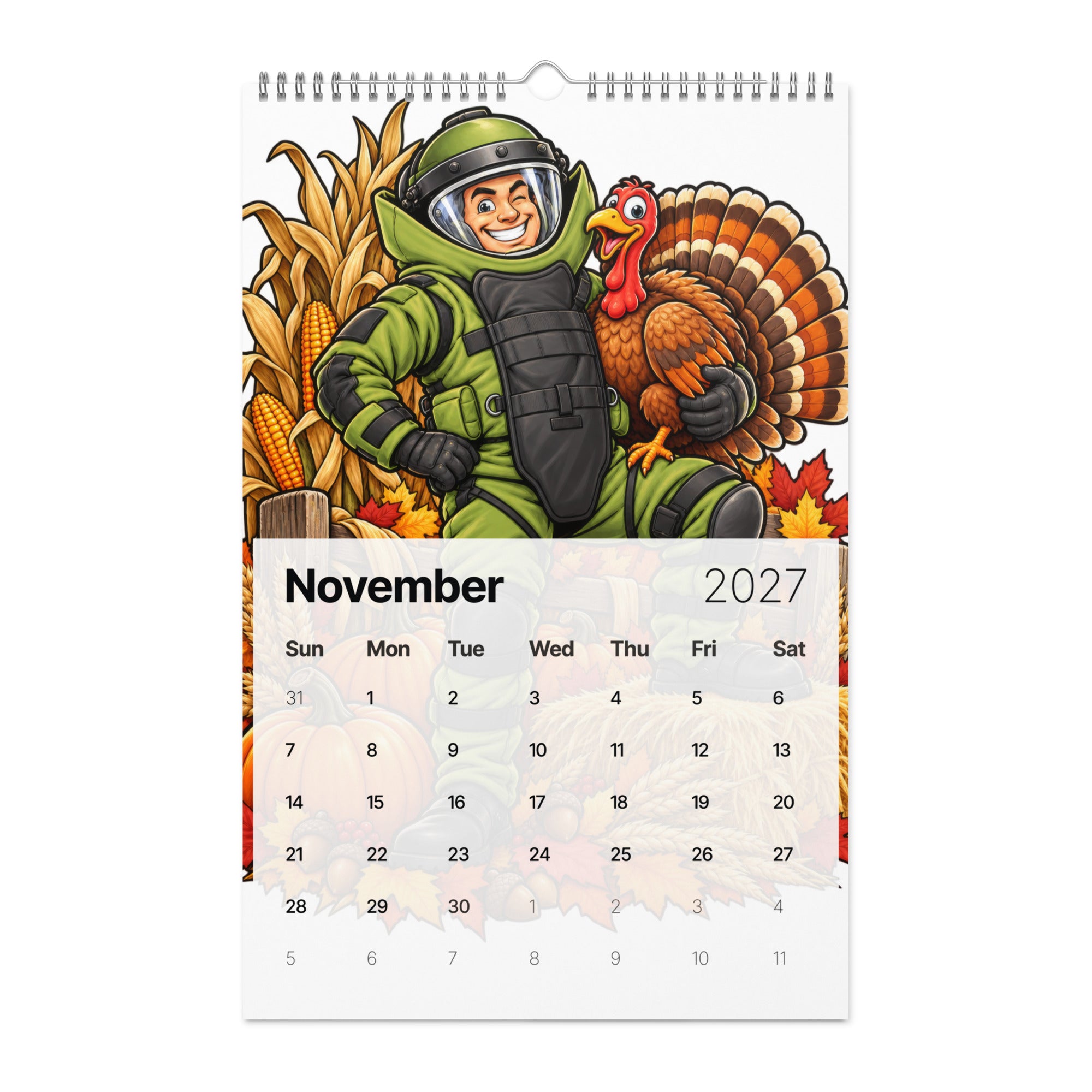 Bomb Suit caricature 2027 wall calendar