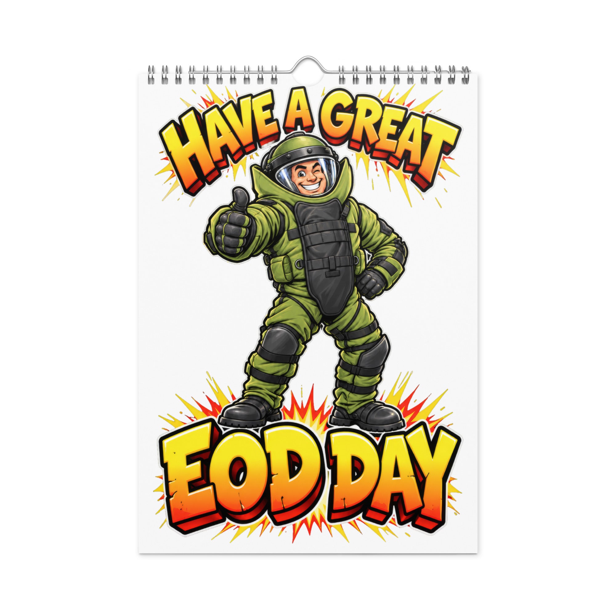 Bomb Suit caricature 2027 wall calendar