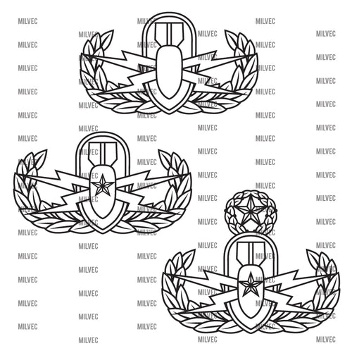 EOD Master Senior Basic Badges graphic pattern vector