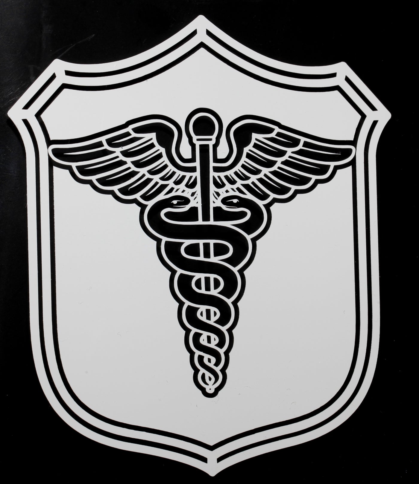 Medic Shield Navy Medic Caduceus Vinyl Decal - MILVEC