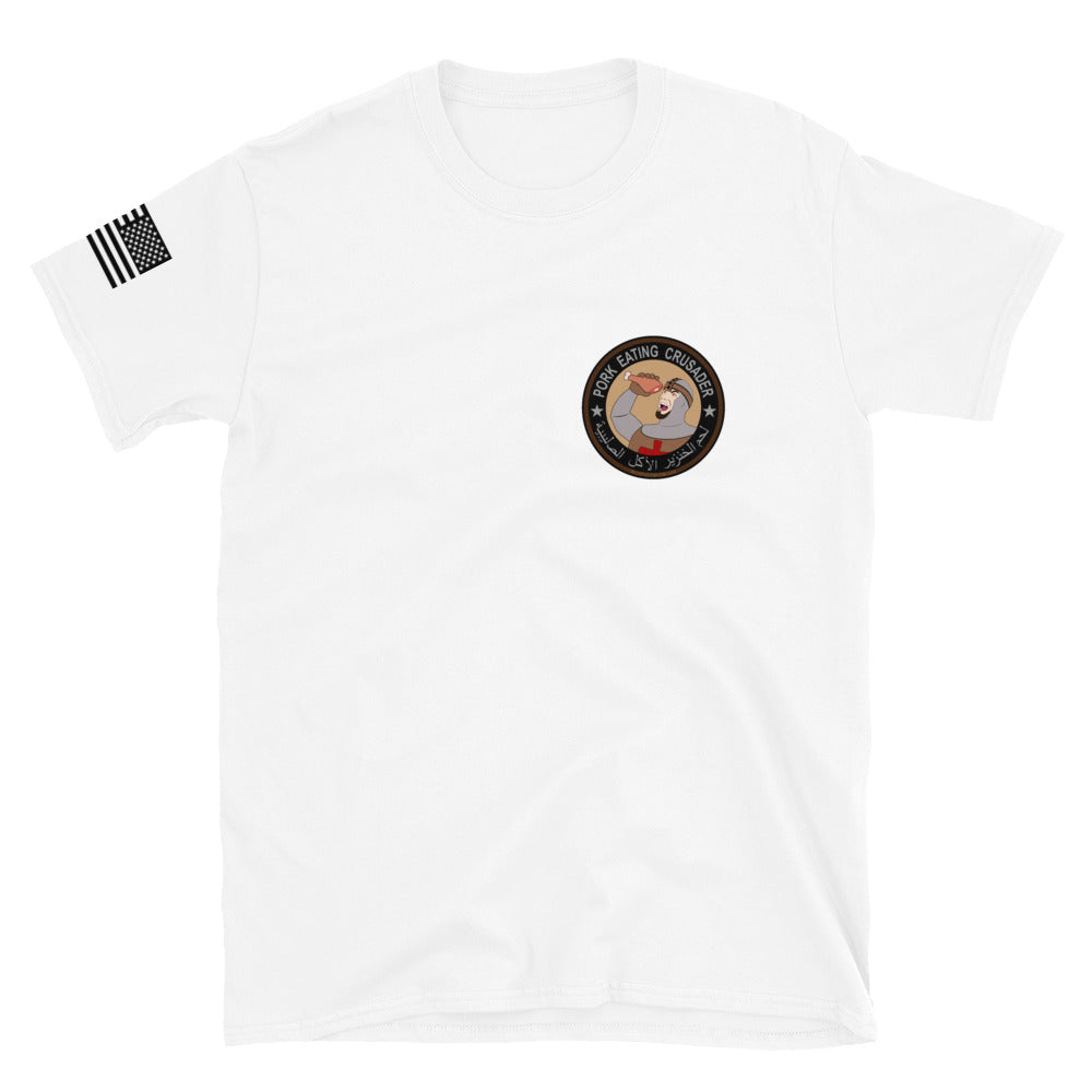 Pork Eating Crusader and US Flag t-shirt