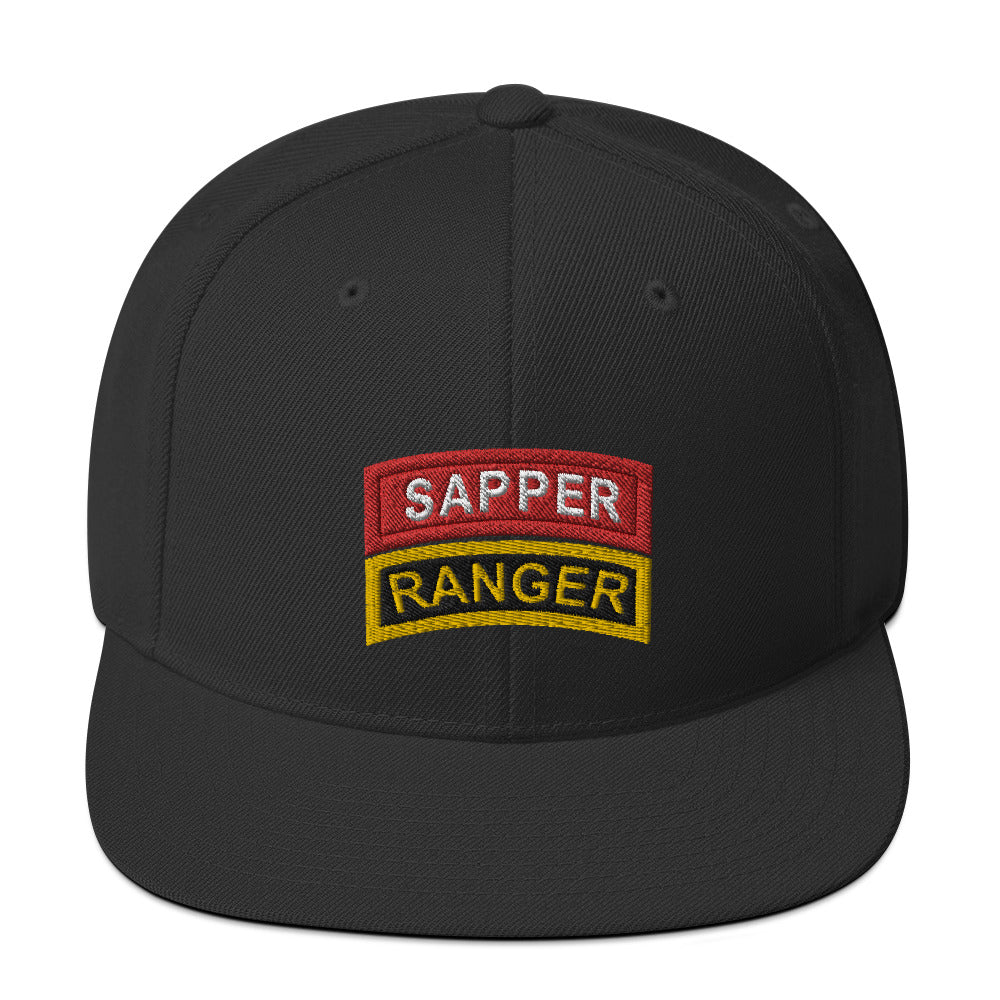 Sapper and Ranger tabs embroidered snapback hat – military veteran cap