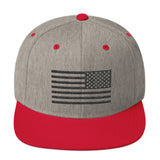 US Flag Stencil black Snapback Hat