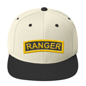 Ranger Tab Snapback Hat - Army Rangers Embroidered Cap