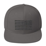 US Flag Stencil black Snapback Hat