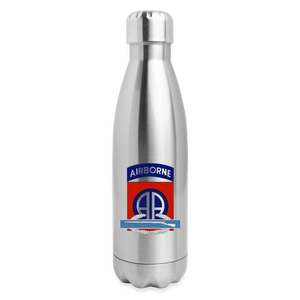 82nd Airborne CIB Insulated Stainless Steel Water Bottle - silver