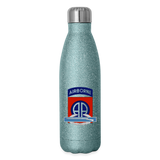 82nd Airborne CIB Insulated Stainless Steel Water Bottle - turquoise glitter